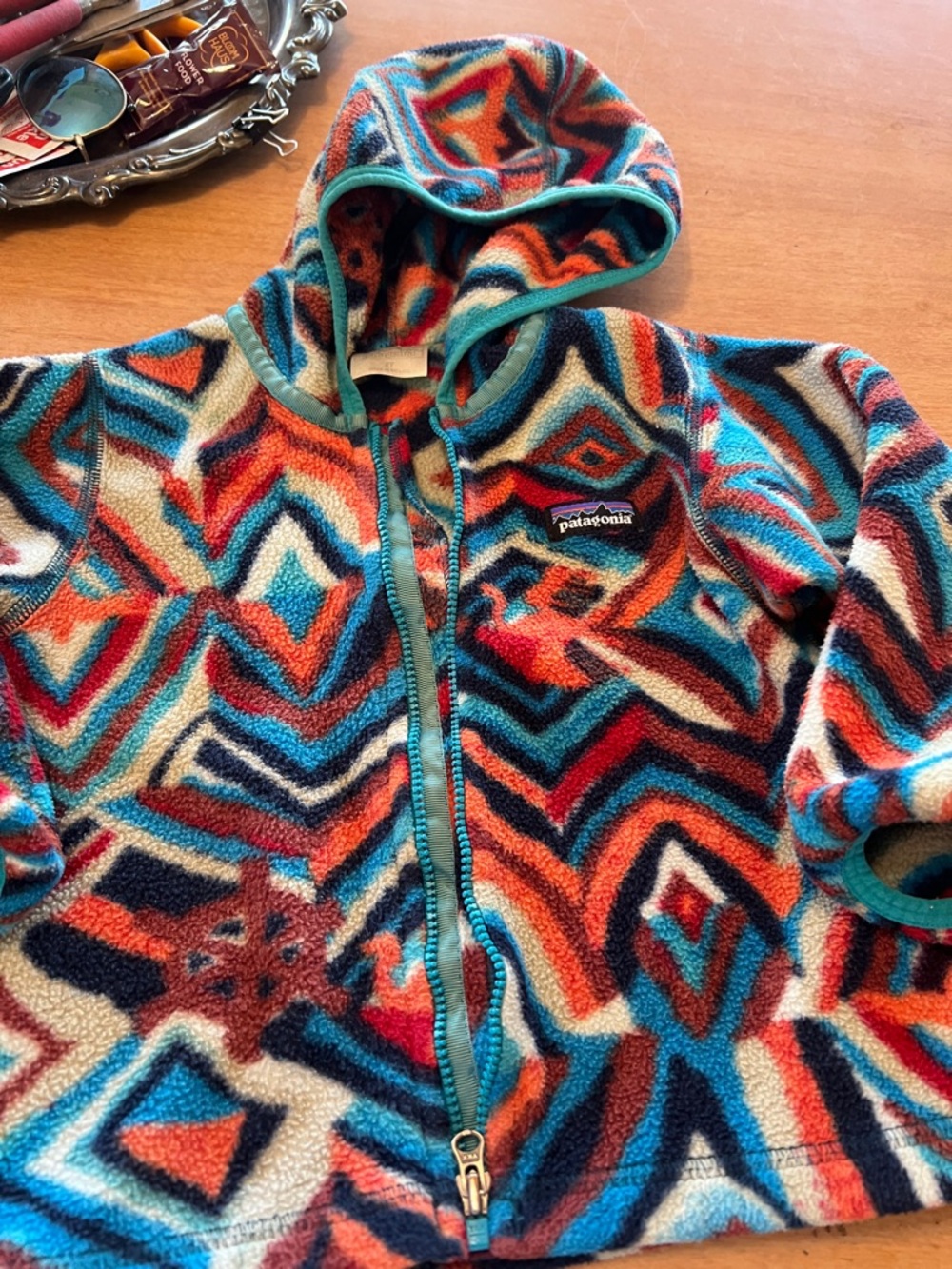 Patagonia Multicolor Geometric Hooded Fleece Jacket